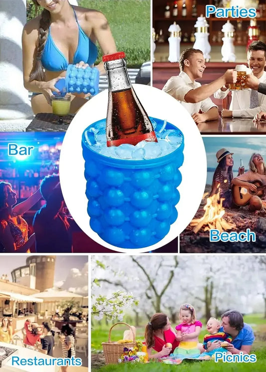 1PC Silicone Ice Cube Maker Portable Bucket Wine Cooler Beer Cabinet Space Saving Kitchen Tools for Whiskey Drinking