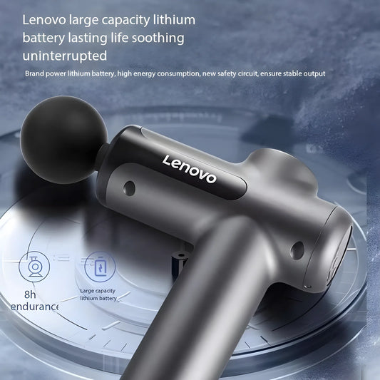 Lenovo Deep Tissue Massage Gun – 8 Professional Heads & LED Touch Screen | Portable Percussion Massager for Muscle Recovery, Pain Relief & Fitness Relaxation