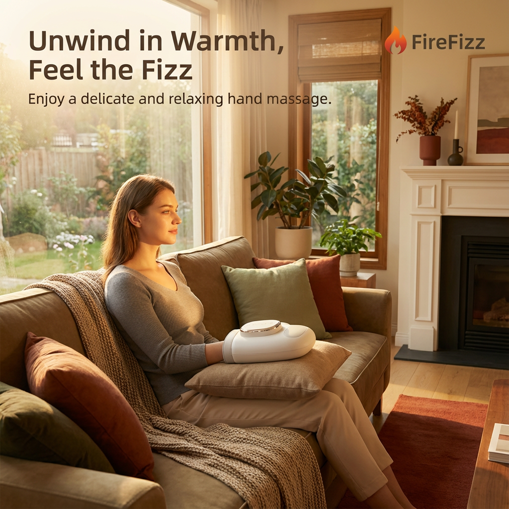 PalmRelief Pro: Airbag Compression & Thermal Hand Massager