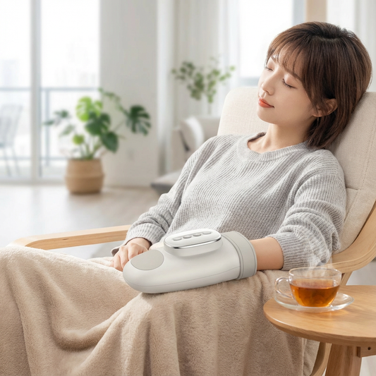 PalmRelief Pro: Airbag Compression & Thermal Hand Massager