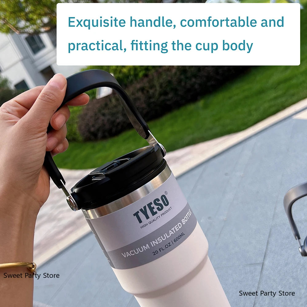 Tyeso 600/750/900/1050/1200ML Stainless Steel Thermos Bottle Car Coffee Cup Sports Water Bottles Keeps Cold and Heat Thermal Mug