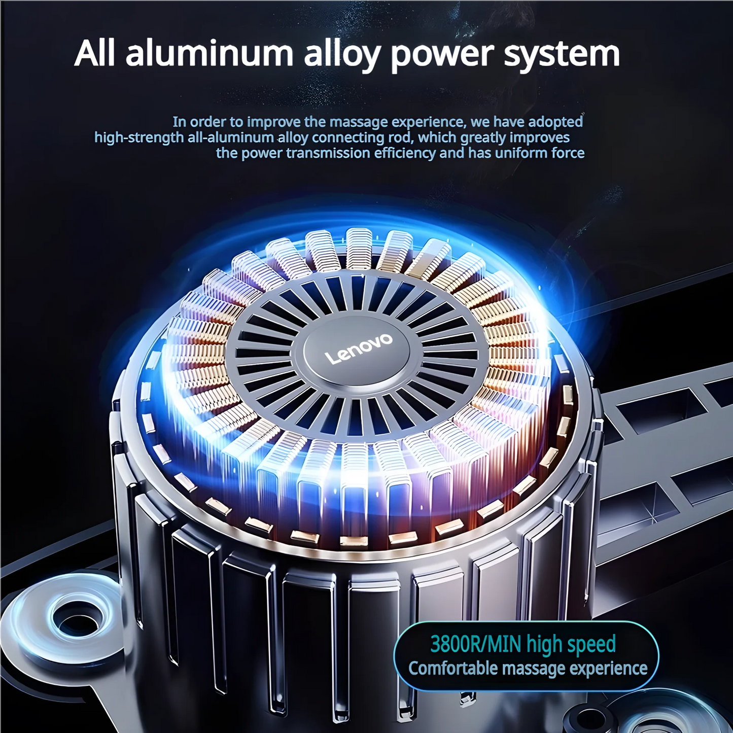 Lenovo Deep Tissue Massage Gun – 8 Professional Heads & LED Touch Screen | Portable Percussion Massager for Muscle Recovery, Pain Relief & Fitness Relaxation