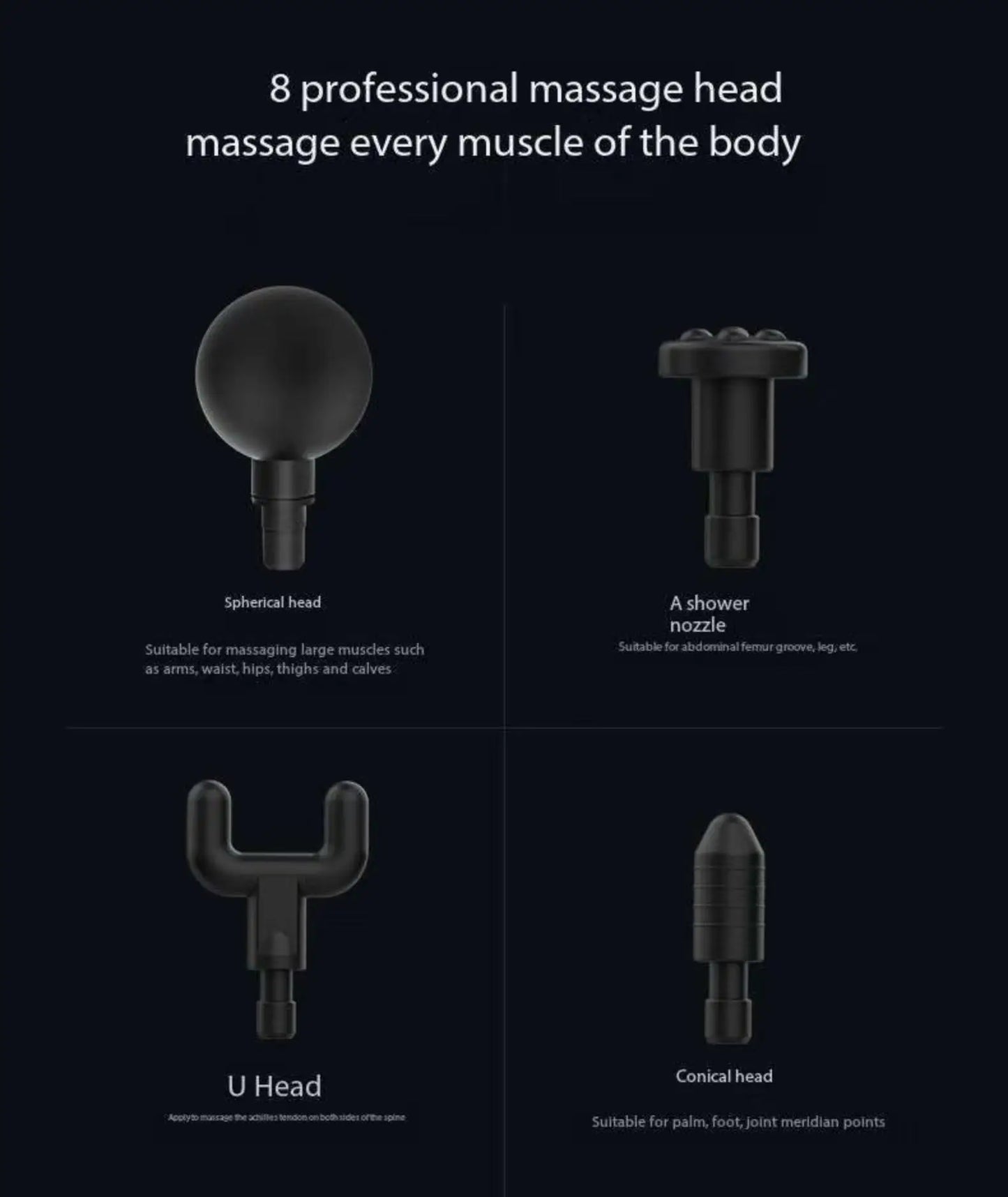 Lenovo Deep Tissue Massage Gun – 8 Professional Heads & LED Touch Screen | Portable Percussion Massager for Muscle Recovery, Pain Relief & Fitness Relaxation