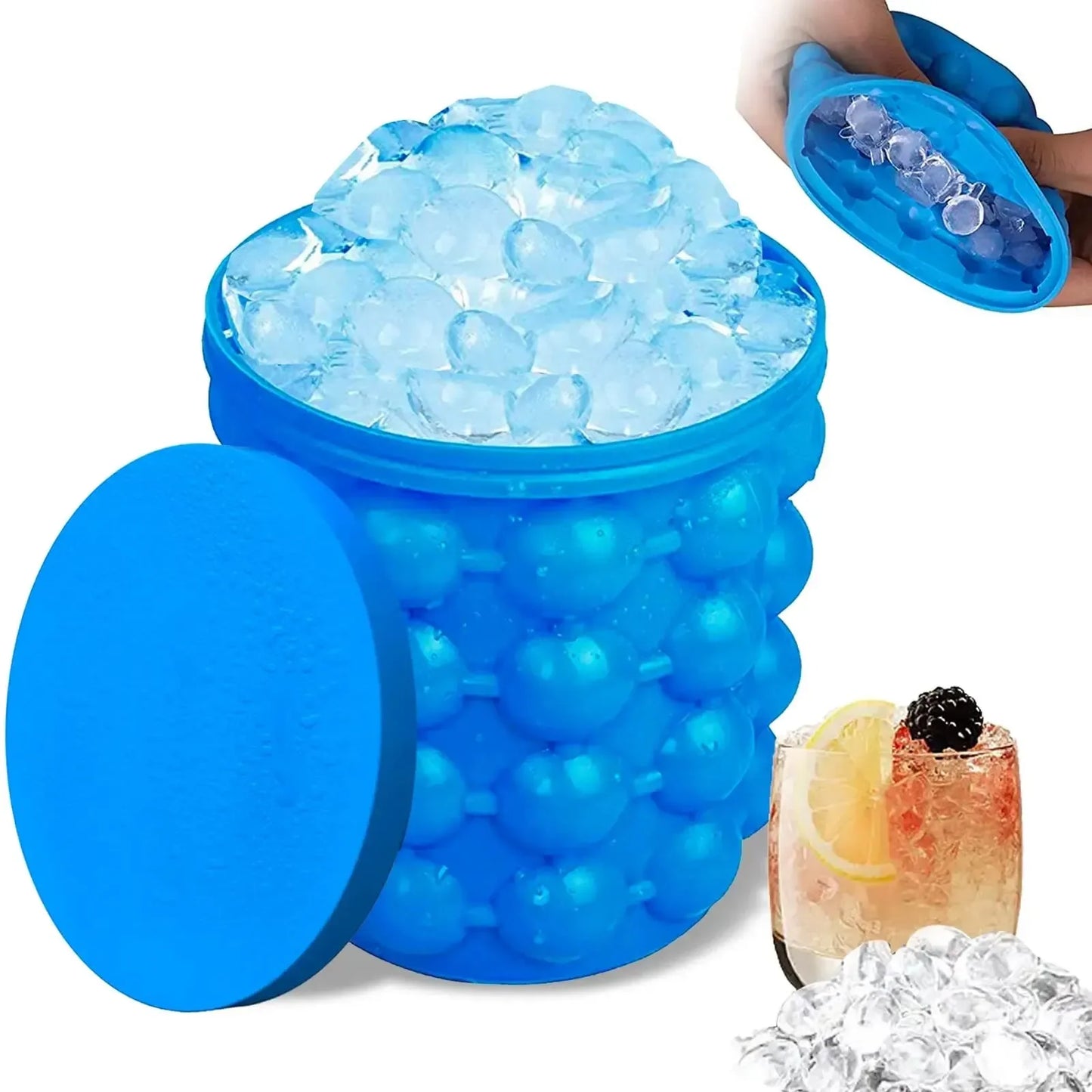 1PC Silicone Ice Cube Maker Portable Bucket Wine Cooler Beer Cabinet Space Saving Kitchen Tools for Whiskey Drinking