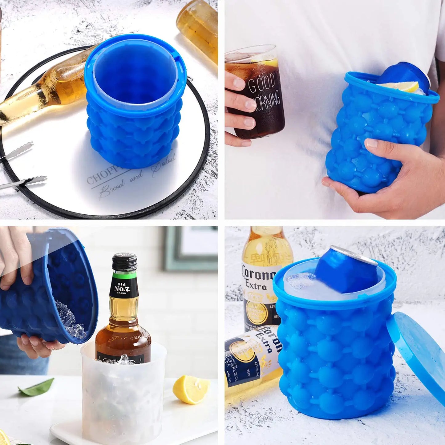 1PC Silicone Ice Cube Maker Portable Bucket Wine Cooler Beer Cabinet Space Saving Kitchen Tools for Whiskey Drinking