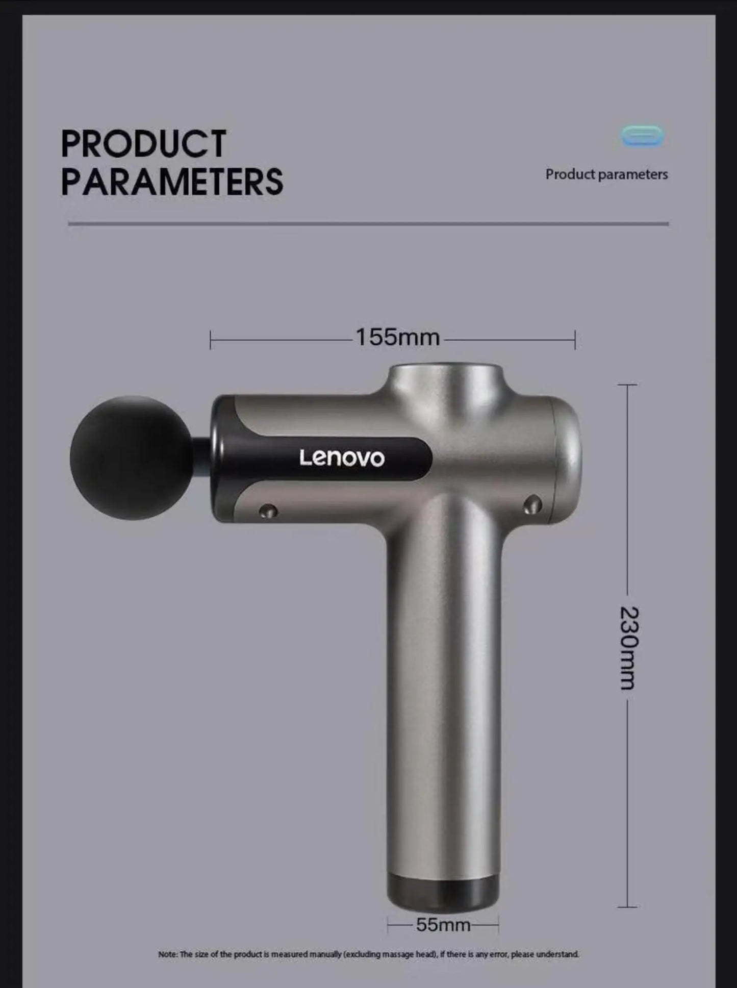 Lenovo Deep Tissue Massage Gun – 8 Professional Heads & LED Touch Screen | Portable Percussion Massager for Muscle Recovery, Pain Relief & Fitness Relaxation