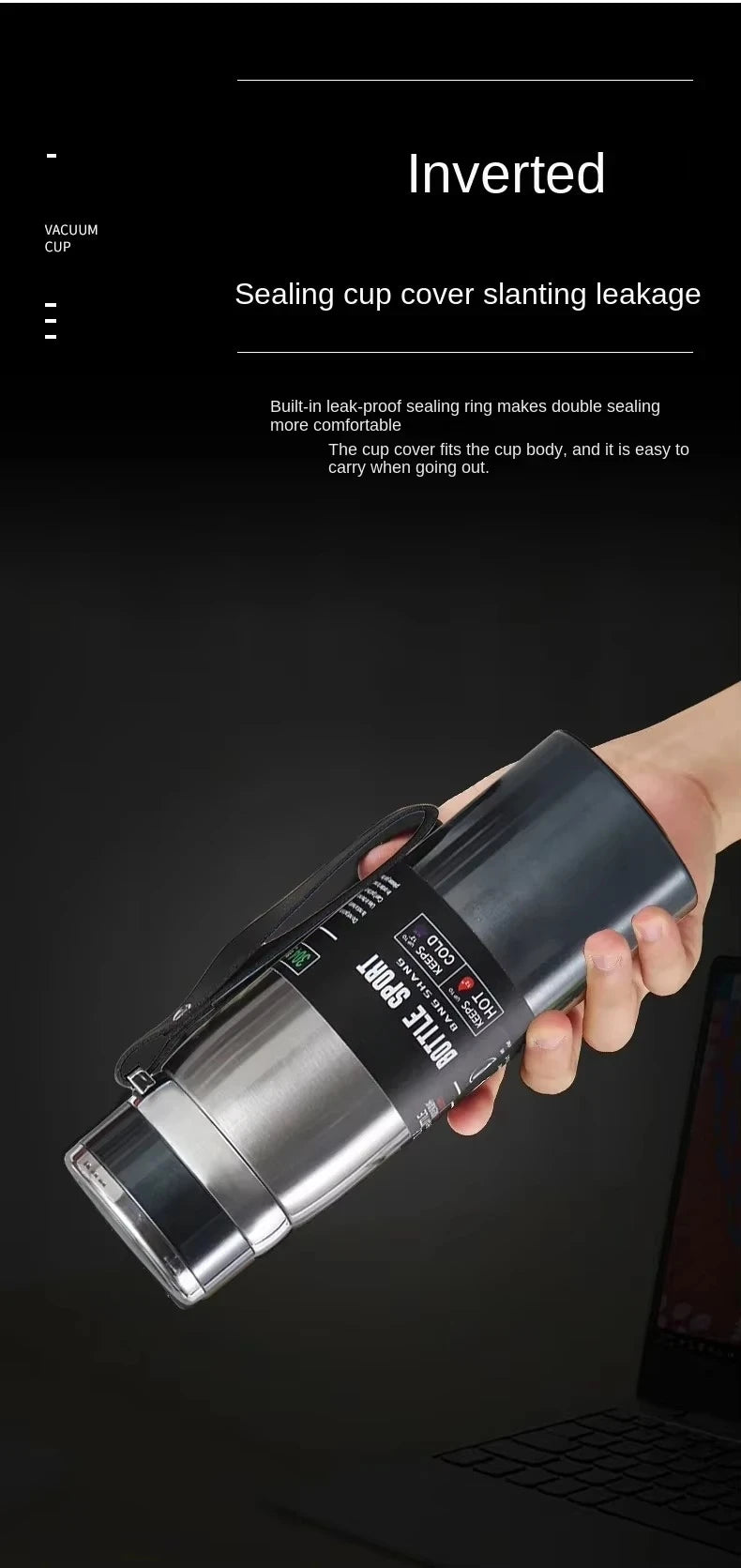 1L Thermal Water Bottle Vacuum Flasks Stainless Steel Thermos Bottle Keep Cold and Hot Water Bottle Thermos for Water Tea Coffee