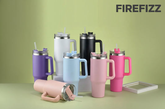 New 40oz Stainless Steel Car Cup Large Capacity Water Cup with Handle and Straw Double-walled Insulated Travel Mug Holiday Gifts