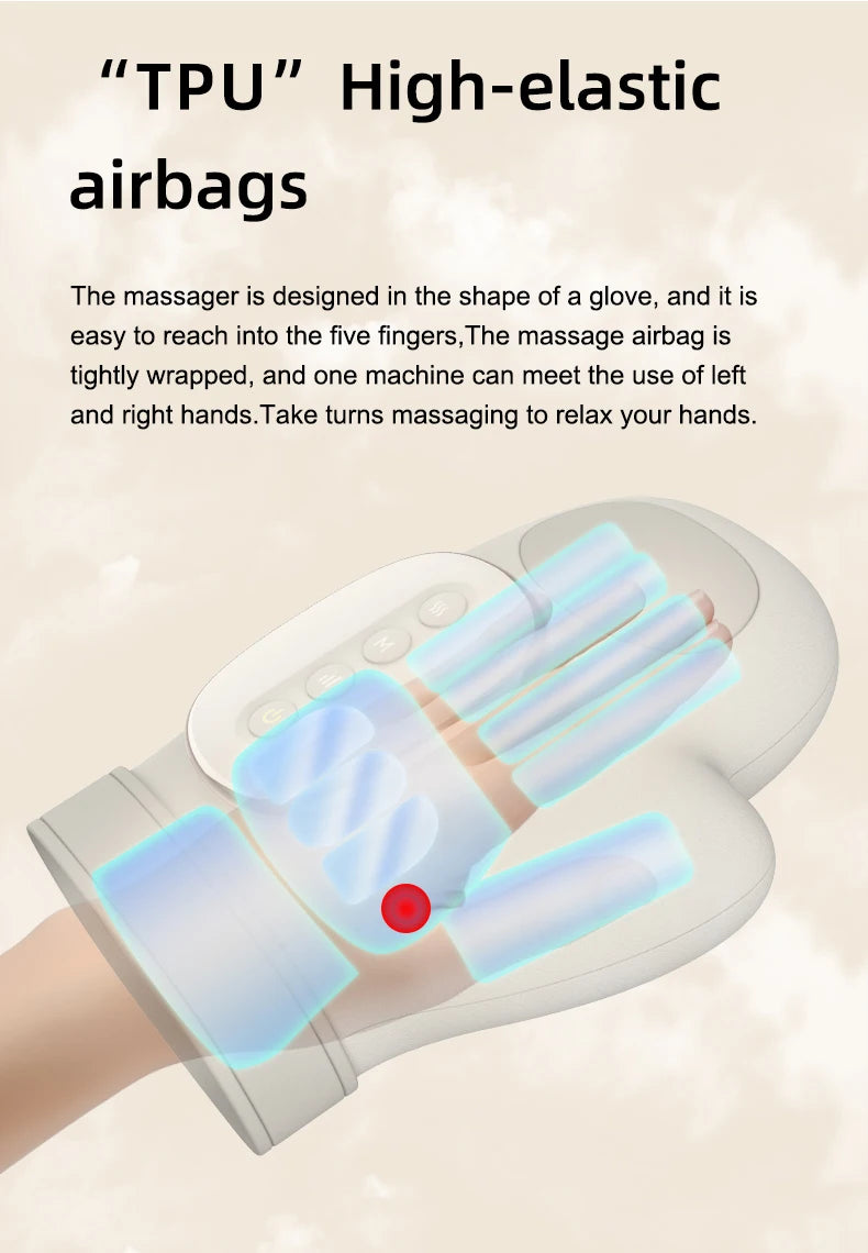 PalmRelief Pro: Airbag Compression & Thermal Hand Massager